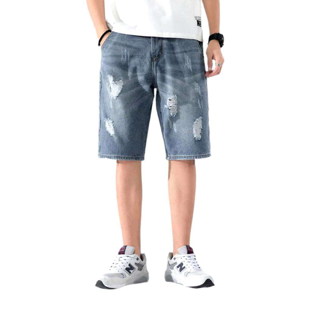 Lockere zerrissene Jeansshorts für Herren