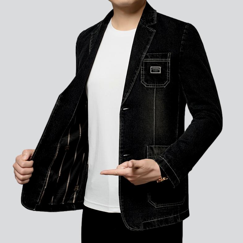 Smart-casual men denim blazer