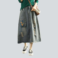 Cargo vintage women denim skirt