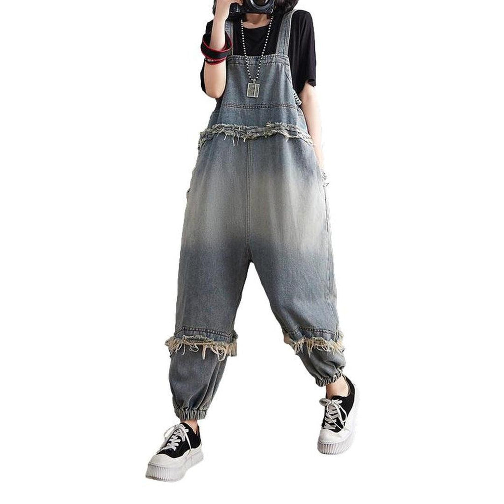 Vintage baggy women denim overall