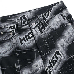 Herrenjeans mit 3D-Inschrift-Print