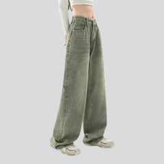 Hellgrüne Vintage-Baggy-Jeans