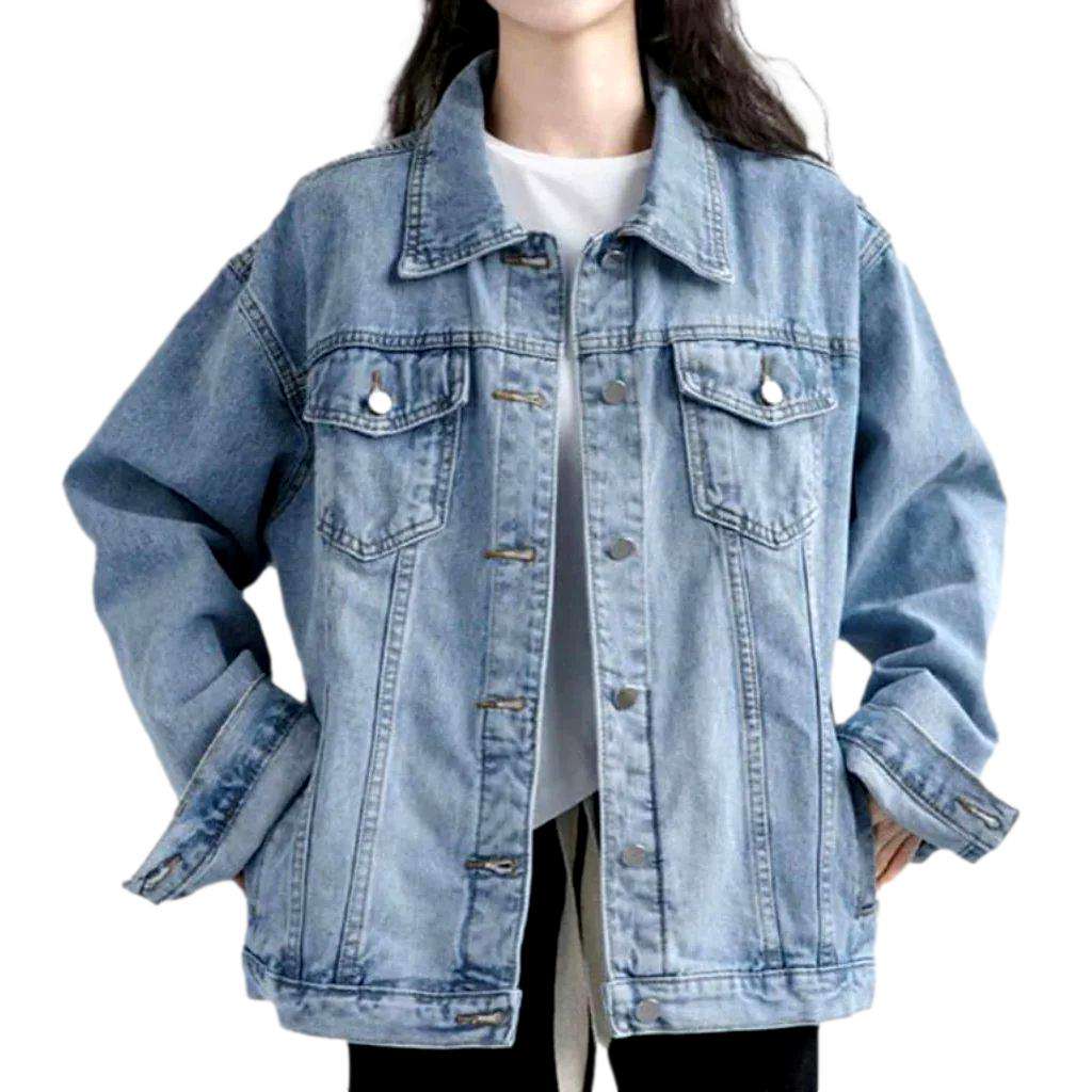 Light wash women denim jacket