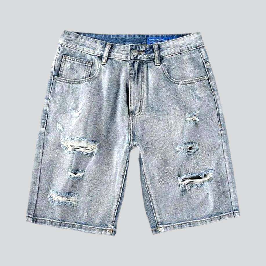 Lockere Retro-Distressed-Jeansshorts