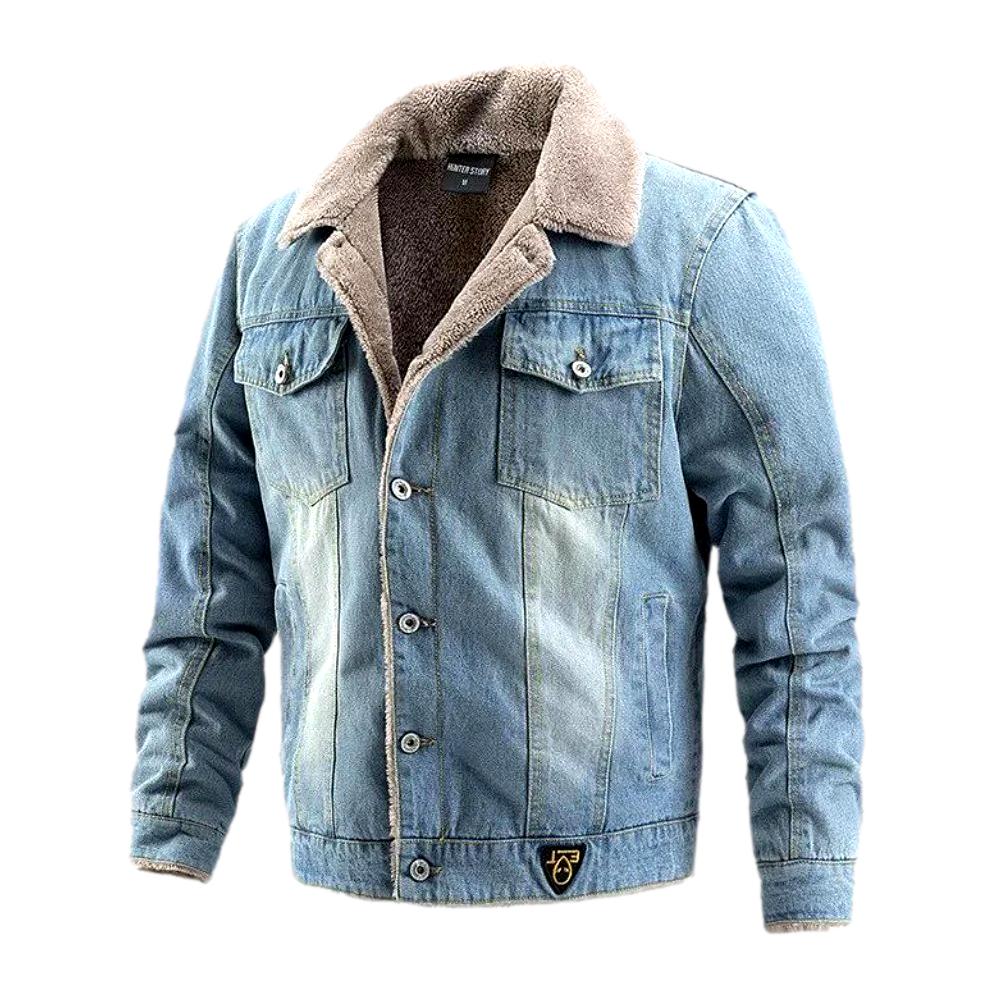 Warm men jeans jacket