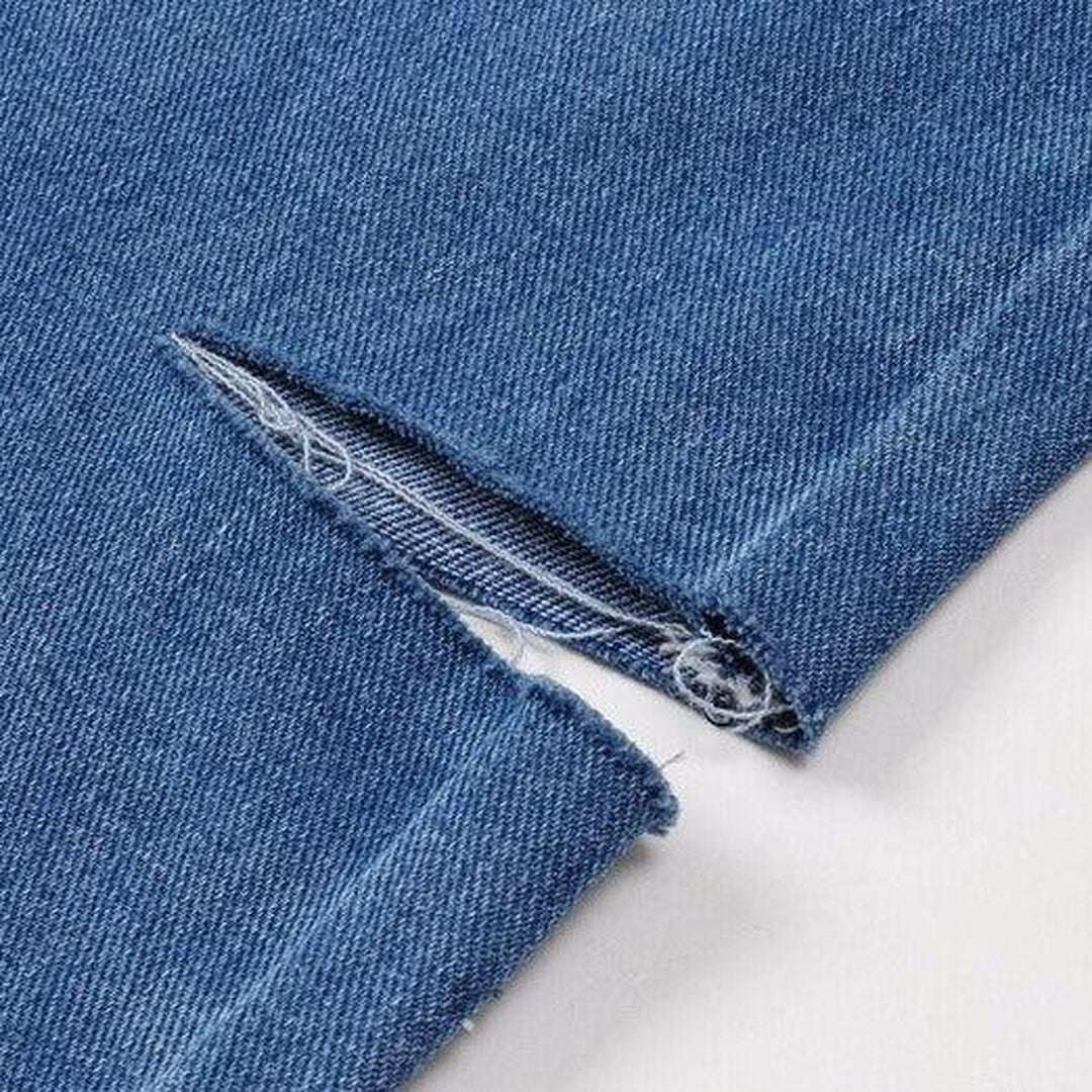 Cut-out baggy jeans with drawstrings