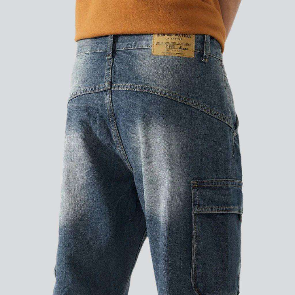 Shorts vaqueros cargo oscuros para hombre