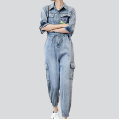 Safari-style women denim overall