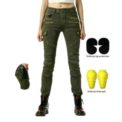 Protective women biker jeans