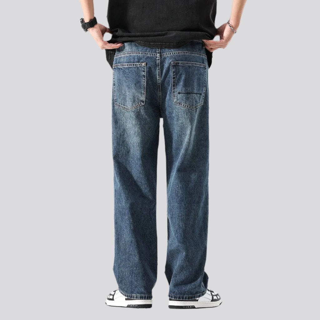 Baggy mid-waist jeans for men