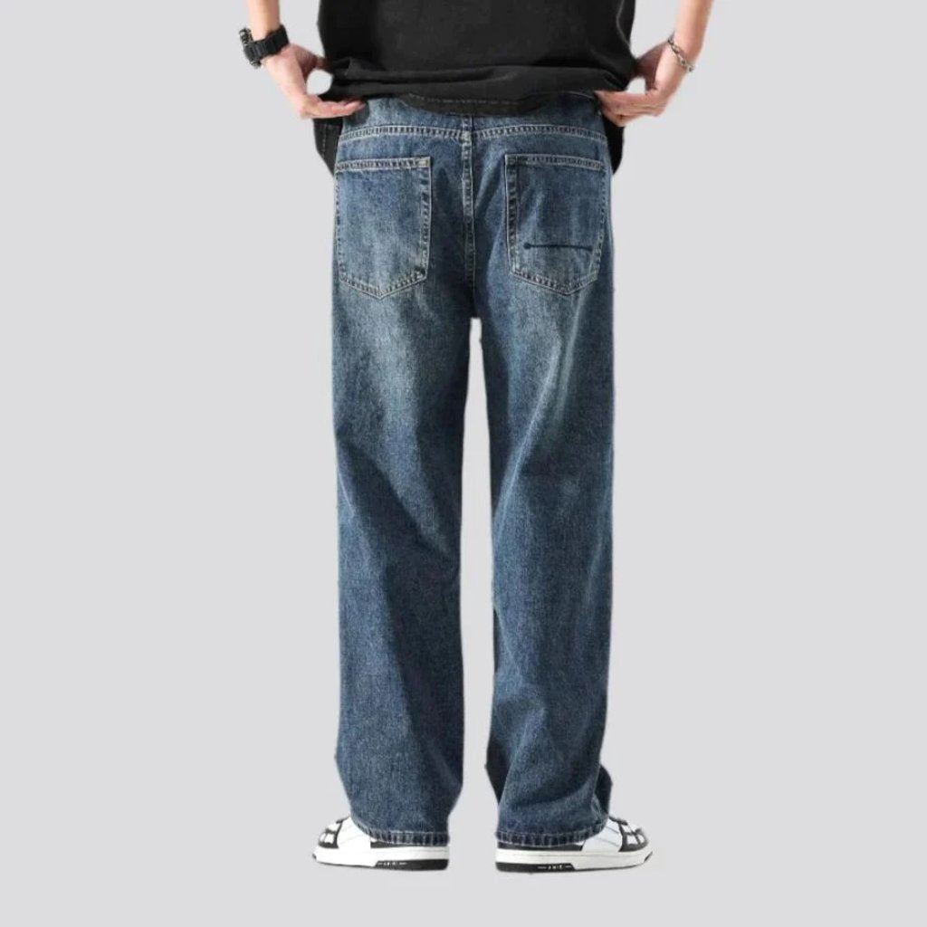 Mid-waist men vintage jeans