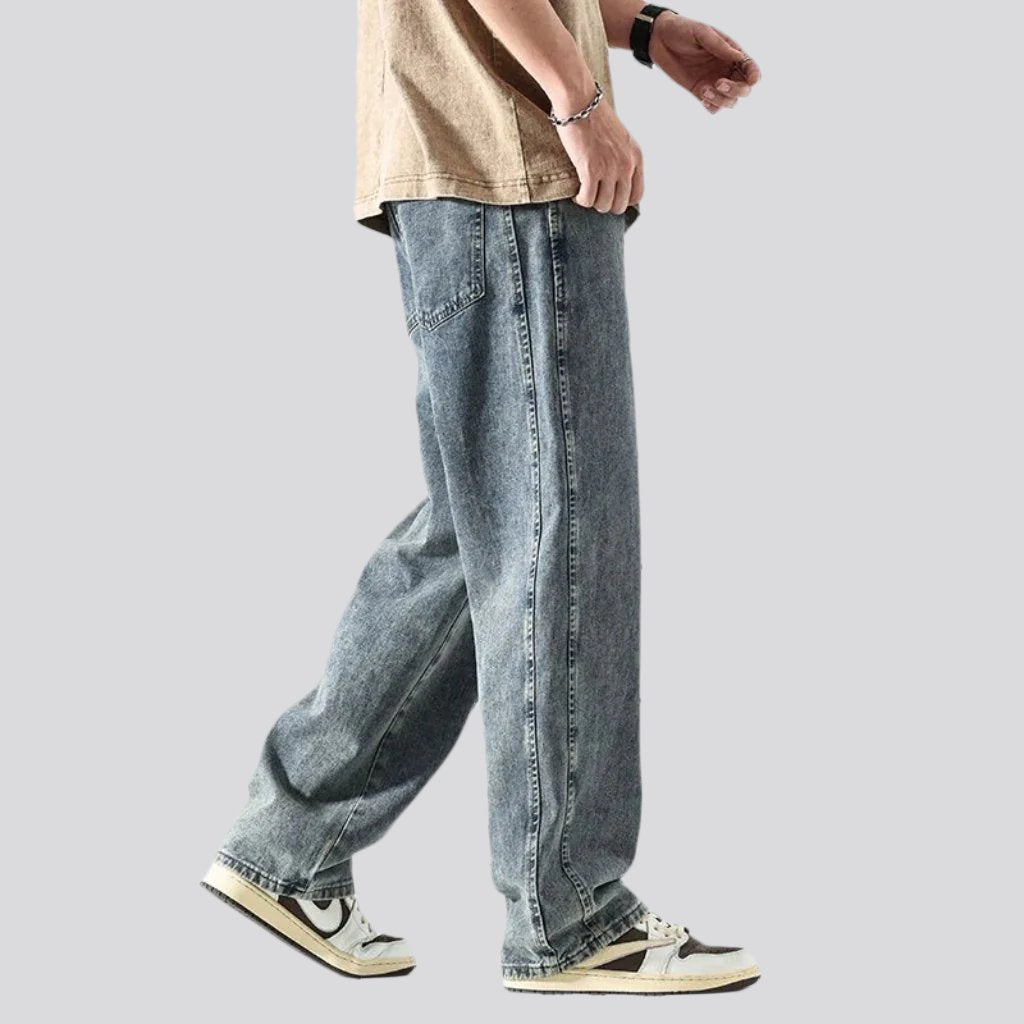 Baggy Herren Stonewashed Jeans