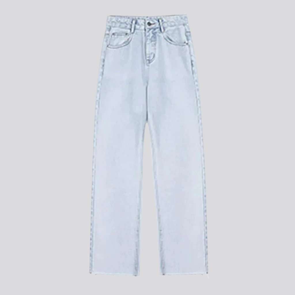 Light wash straight women jeans