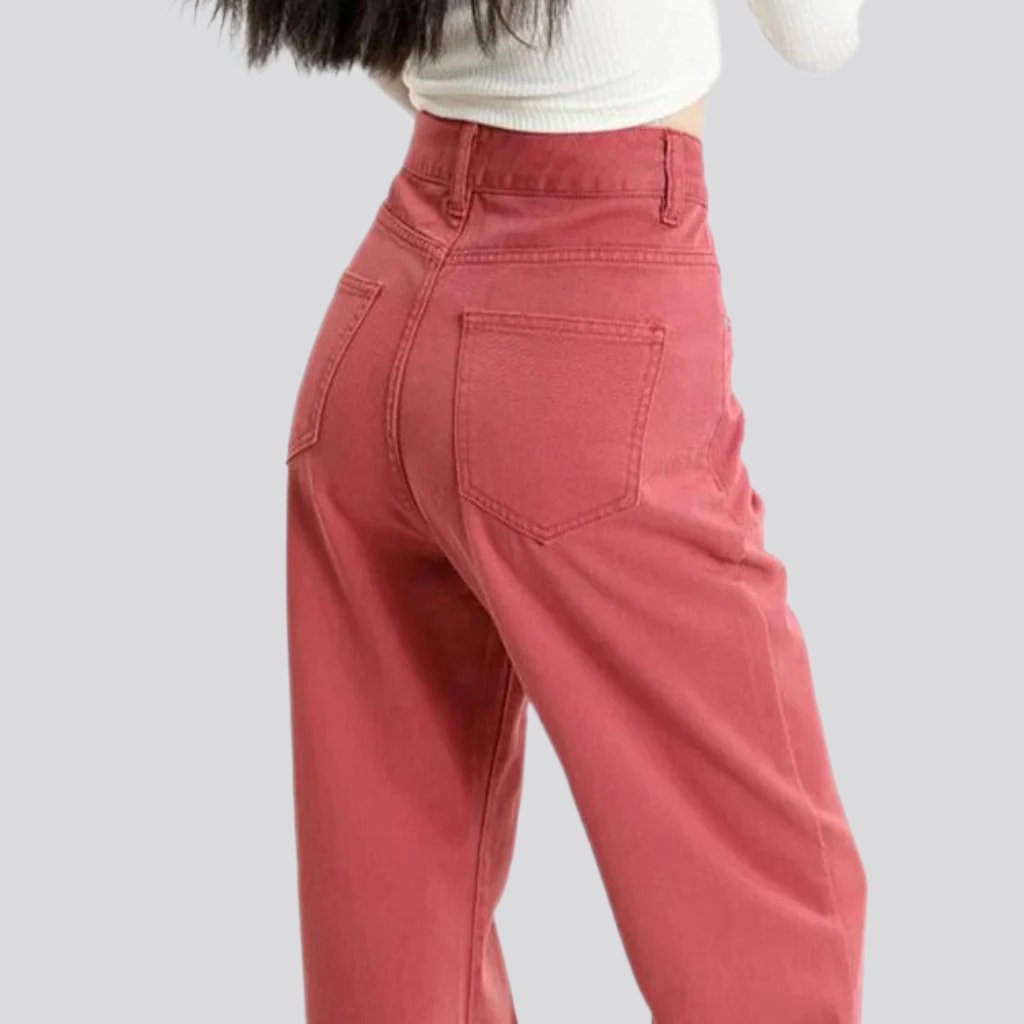 Wide-leg color women jeans