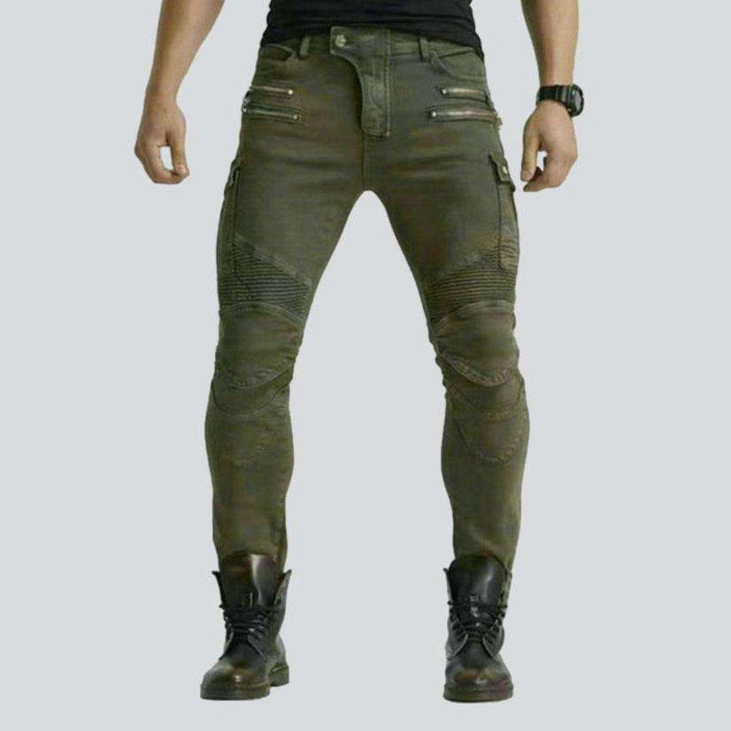 Biker cargo jeans with zippers