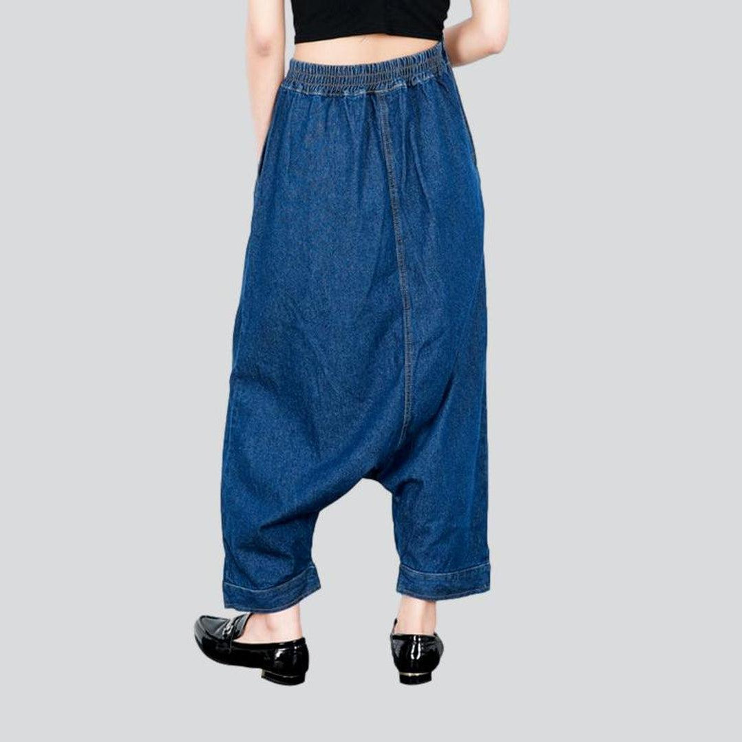 Unrubbed harem denim pants