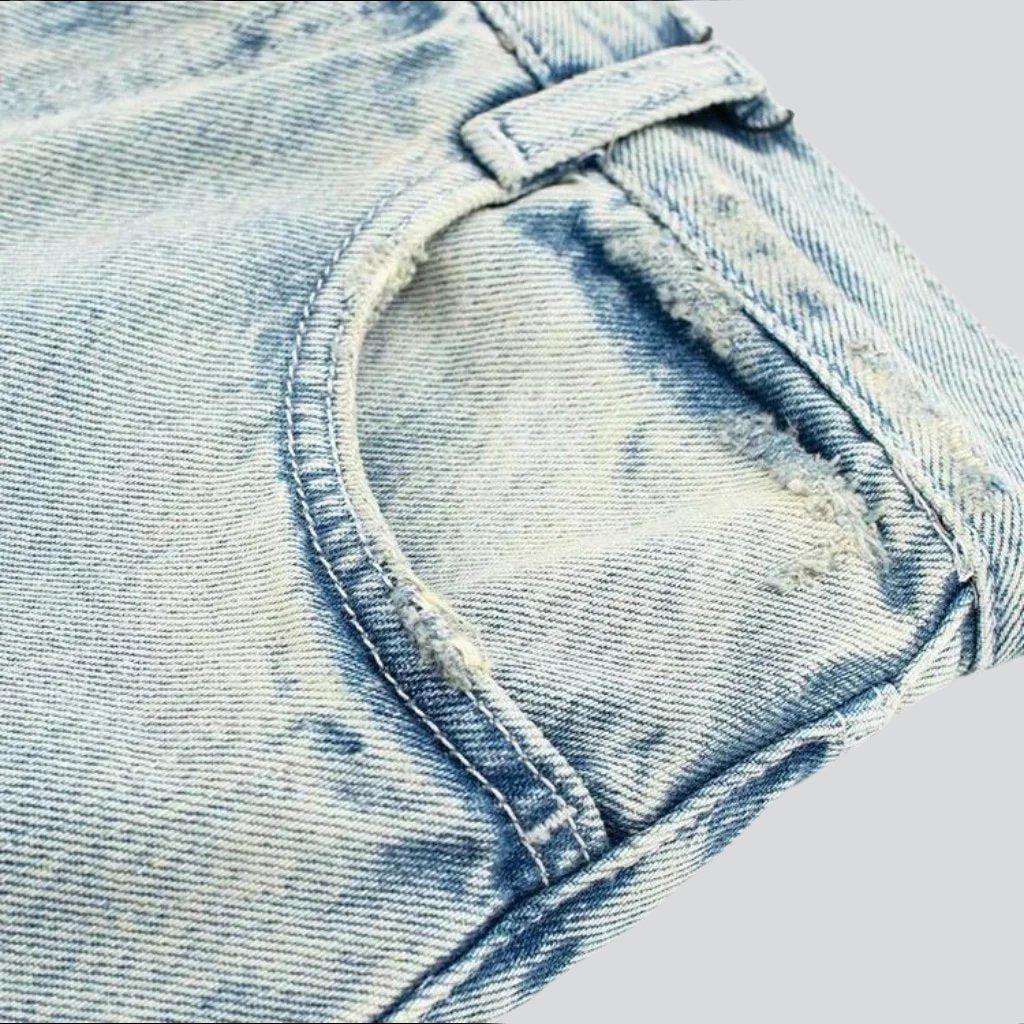 Gebleichter Vintage-Jeansrock mit Schlitz