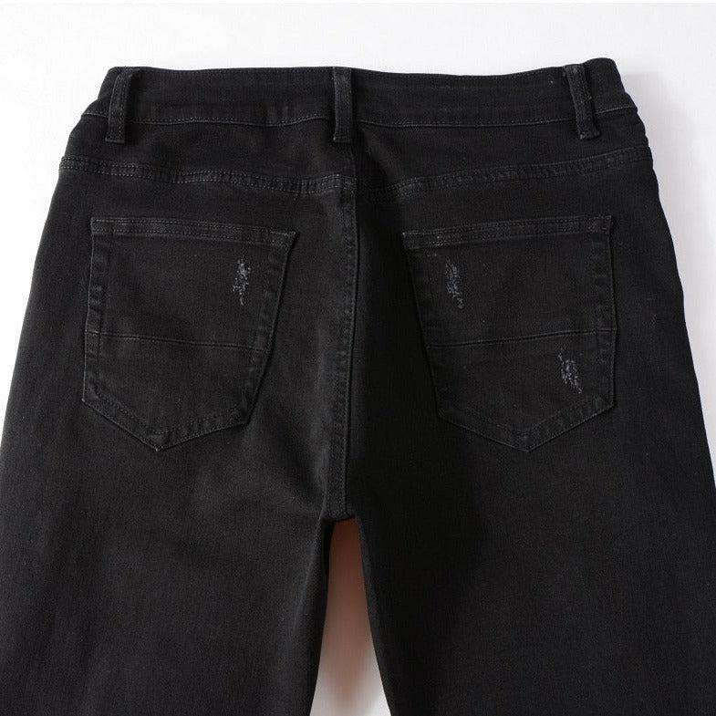 Crystal color patch men jeans