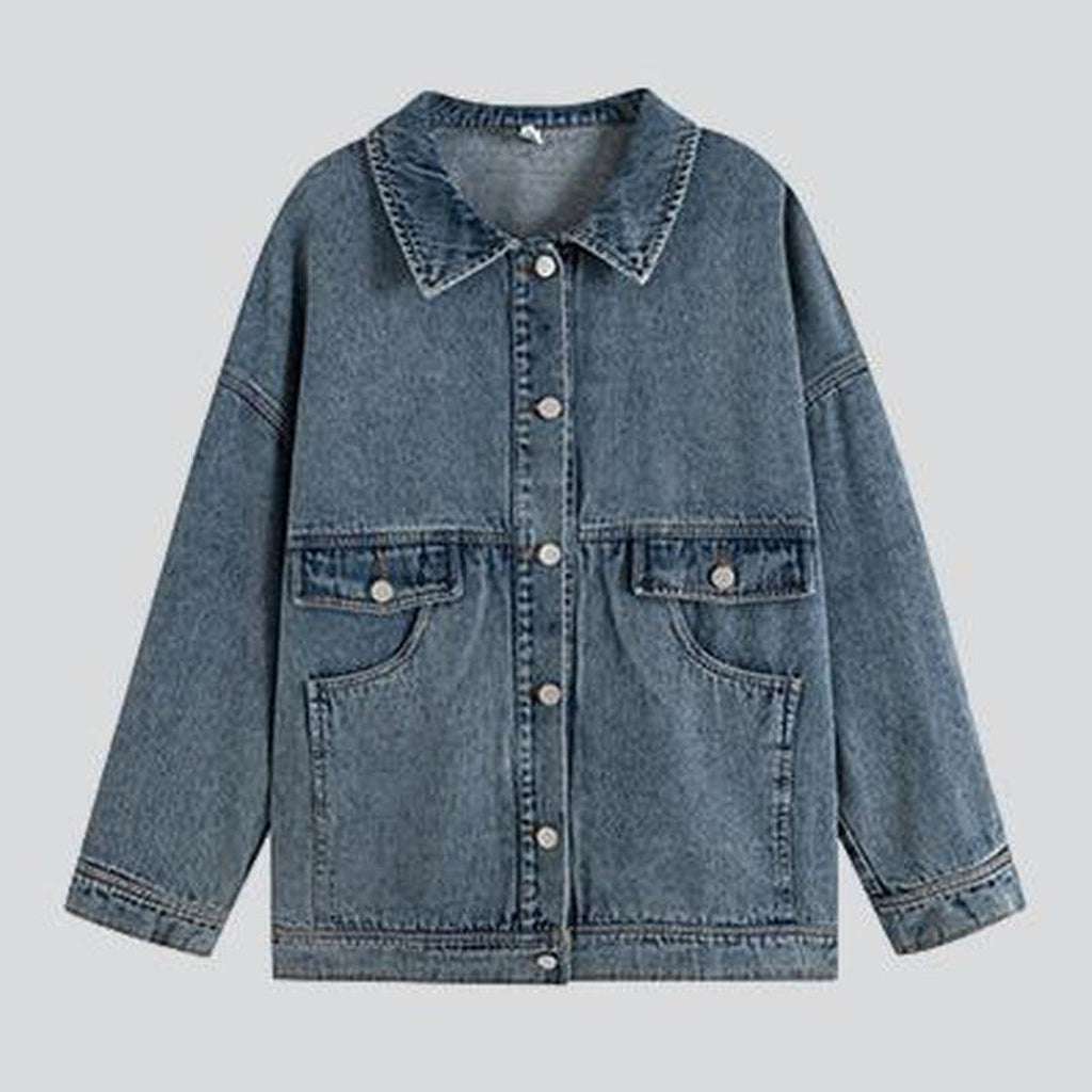 Bleached oversized women denim jacket