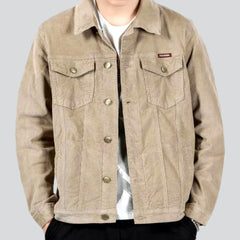 Corduroy insulated denim jacket for men