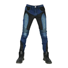 Protective mid-waist women biker jeans