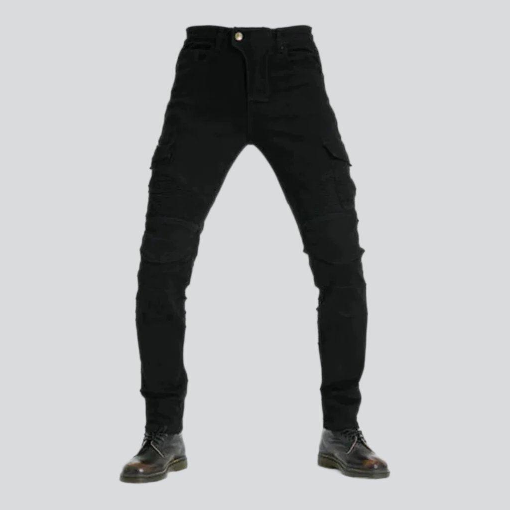 Protective cargo men biker jeans