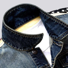 American flag patched denim jacket