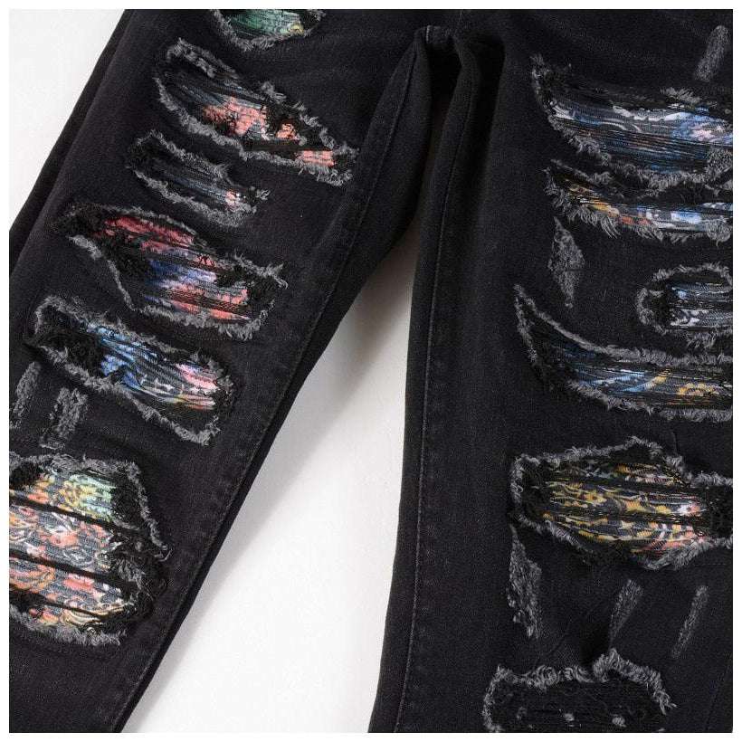 Fashion color ripped men jeans