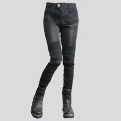 Patchwork women biker jeans