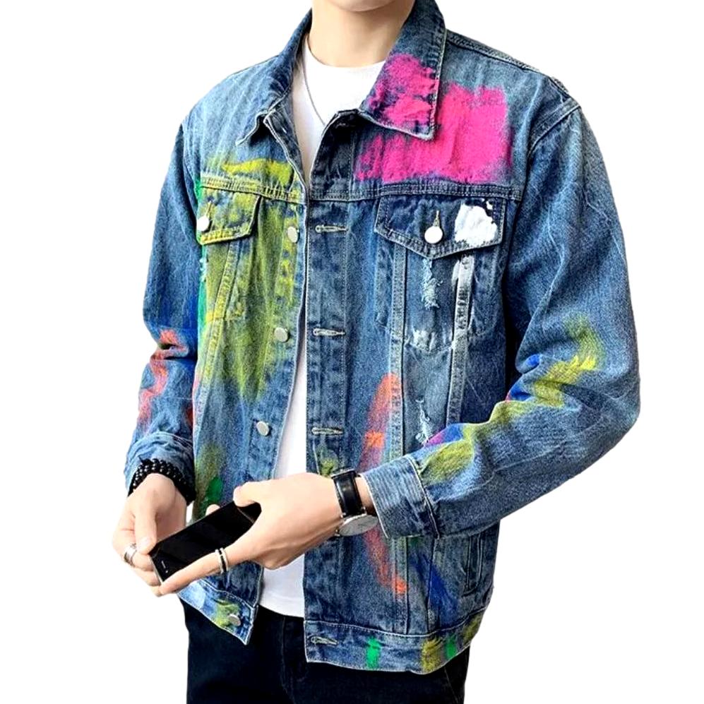 Slim men denim jacket