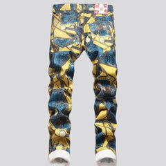 Painted men mid-waist jeans