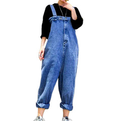 Urban style baggy denim jumpsuit