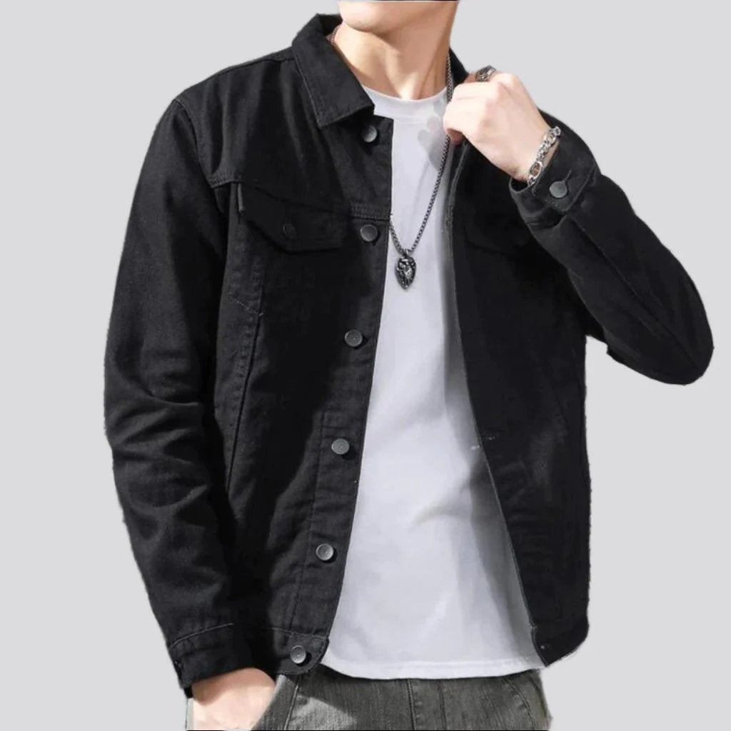 Chaqueta vaquera informal y entallada para hombre