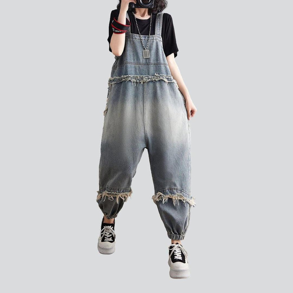 Vintage baggy women denim overall