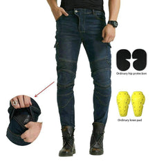 Navy men biker jeans