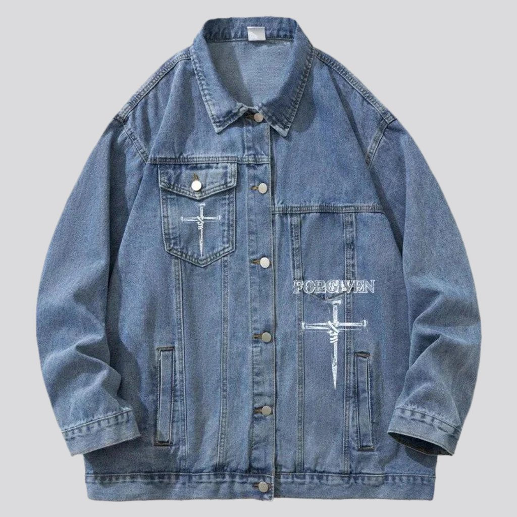 Painted y2k men jean jacket