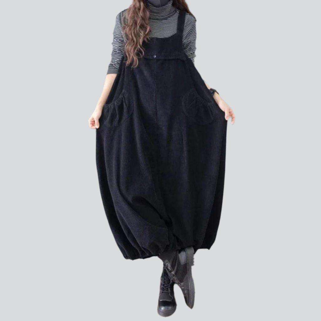 Corduroy winter women denim jumpsuit