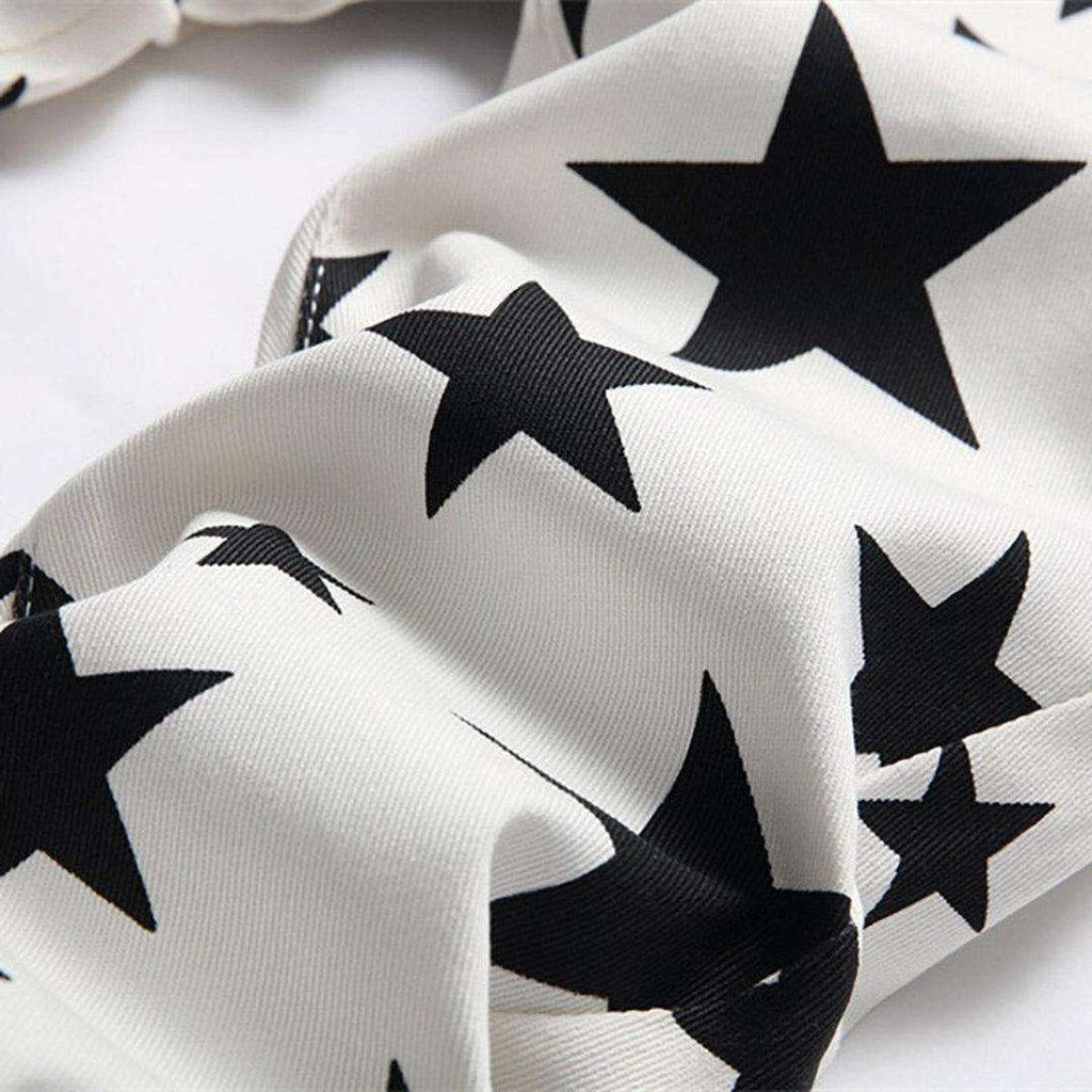 Vaqueros negros con estampado de estrellas para hombre