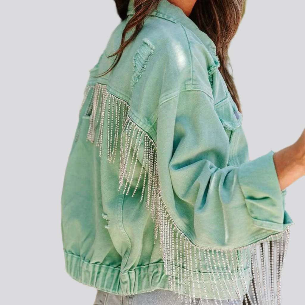 Fringe y2k women denim jacket