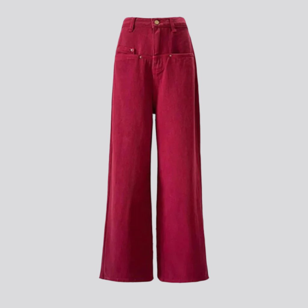 Red baggy jeans for women