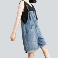 Front zipper women denim romper