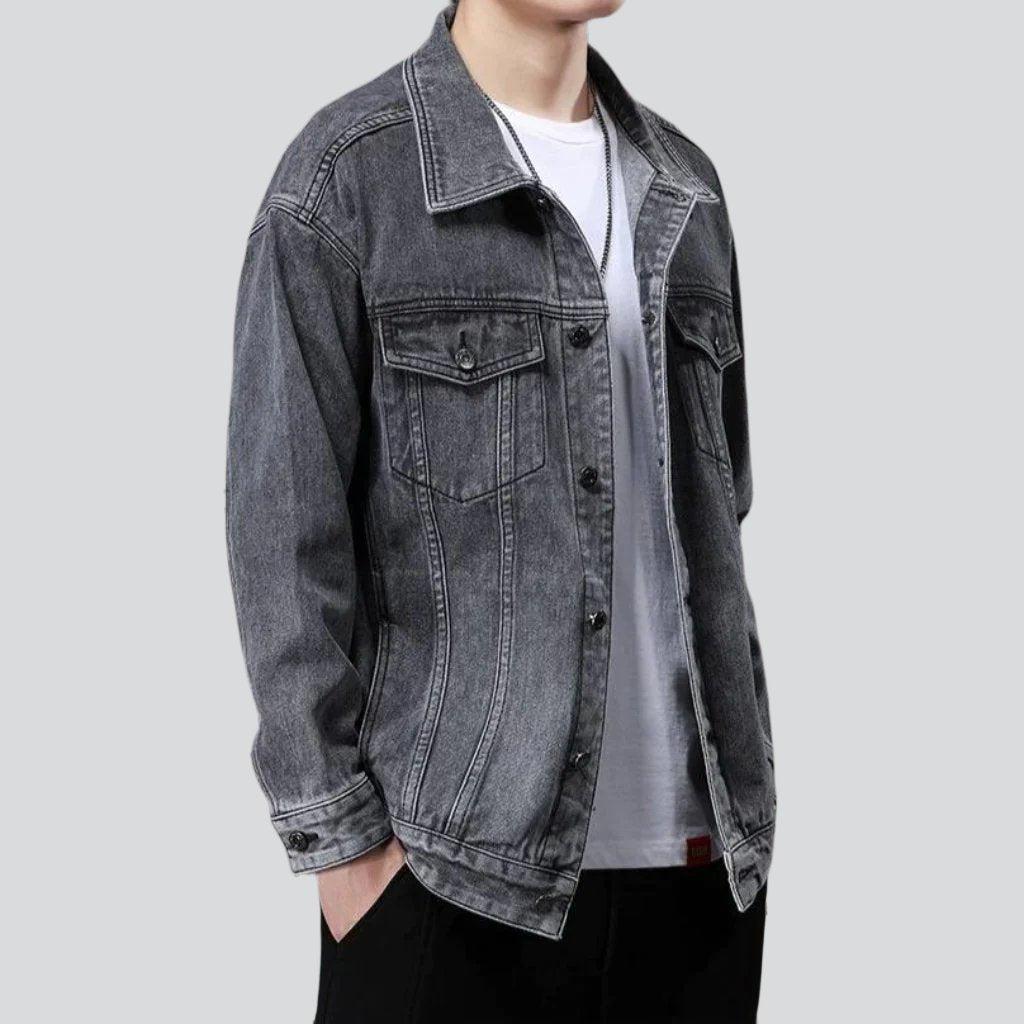 Vintage wash oversized denim jacket