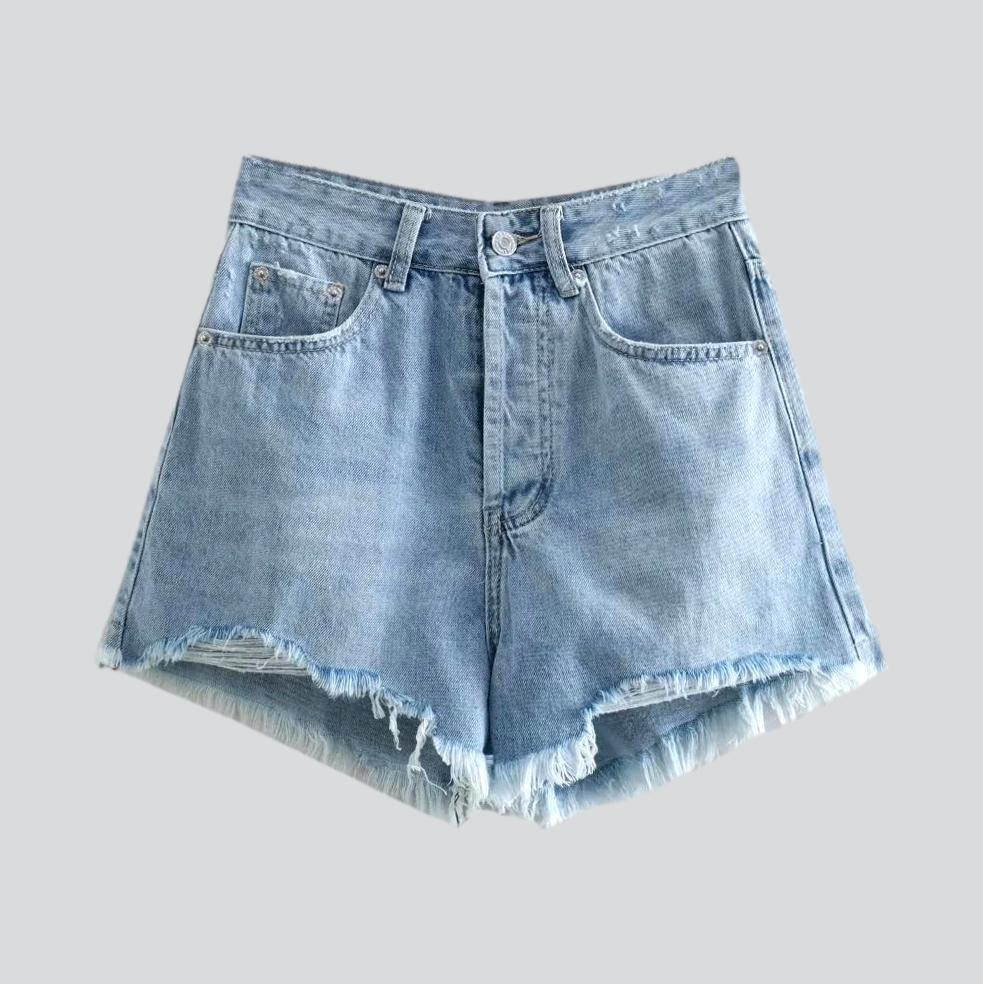 Urban Straight Jeansshorts im Distressed-Look