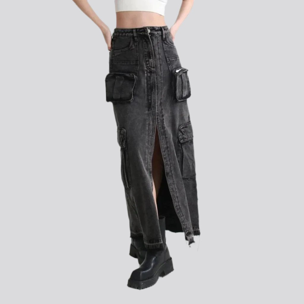 Cargo women jean skirt