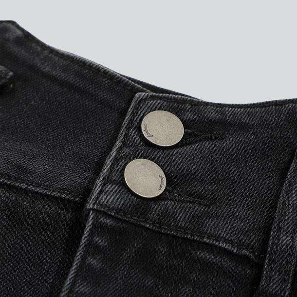 Mini-Jeansrock mit kurvigem Bund