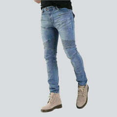 Hellblaue Herren-Moto-Jeans