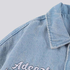 Broken heart embroidery denim jacket