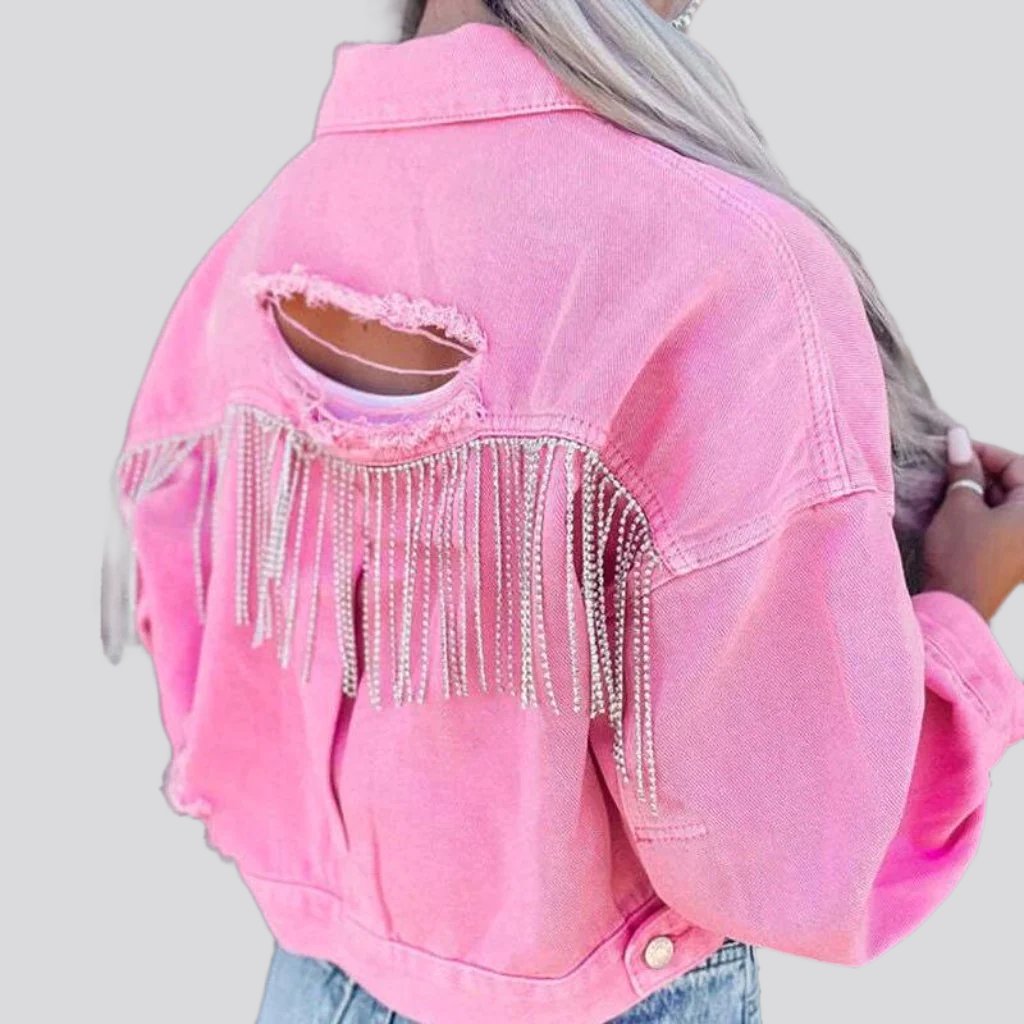 Ripped-back women denim jacket