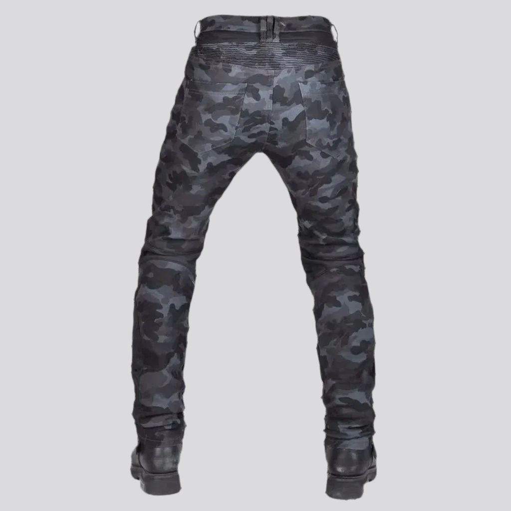 Color protective men moto jeans