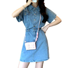 Mini women denim dress